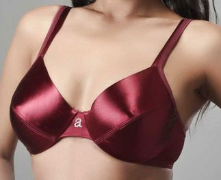 Amante Satin Diamante non padded bra.