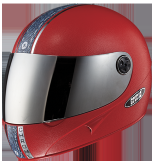 Studds Chrome With Mirror Visor  Helmet