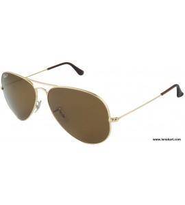 Ray Ban RB3025 001/57 SIZE:62 Aviator Polarized Gold Brown Men Metal Sunglass