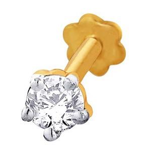 Asmi ADJ00099 Nose Pin 18KT Y Gold 0.33