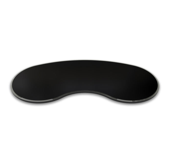 Skysill Kidney (Bean) Shaped Glass for table top 12 mm thick Grey tinted Toughened Glass