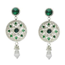 Sia (SL-818 Green/Silver) Earrings