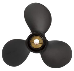 Quicksilver Black Diamond 3-Blade Aluminum Propeller For Yamaha, Honda Outboard boat Engines