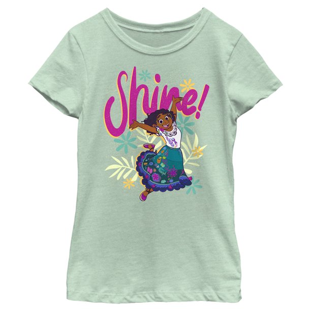 Girls Encanto Mirabel Shine Graphic T-shirt Mint Medium