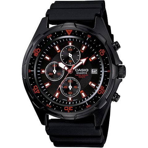 Casio AMW370B1A1 Men's Black Analog Multi-Function Watch