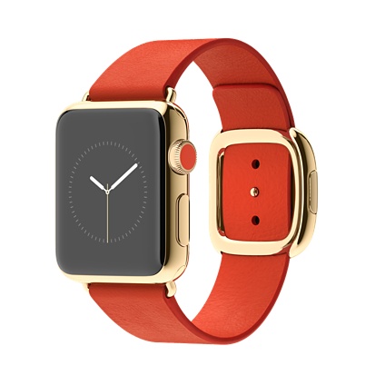 Apple Watch Edition 38mm 18-Carat Yellow Gold Case with Bright Red Modern Buckle Smart  Watch