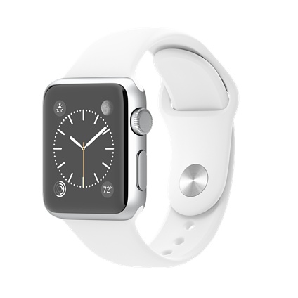 Apple watch Sport 38mm Silver Aluminium Case with White Sport Band Smart watch