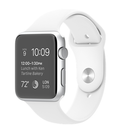 Apple watch Sport 42mm Silver Aluminium Case with White Sport Band Smart watch