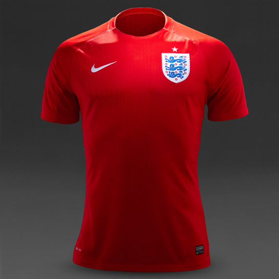 Nike England Away Match Jersey Red & White