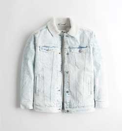 Hollister Sherpa Boyfriend Denim Jacket for Girls / Ladies