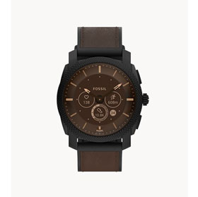 Fossil Machine Gen 6 Hybrid Smartwatch Dark Brown Leather