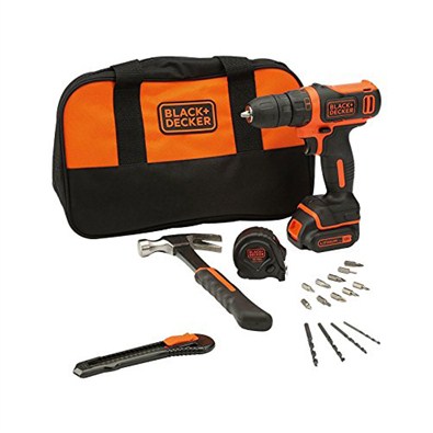 BLACK+DECKER -Drill Kit with Storage Bag (BDCDD12HTSA)