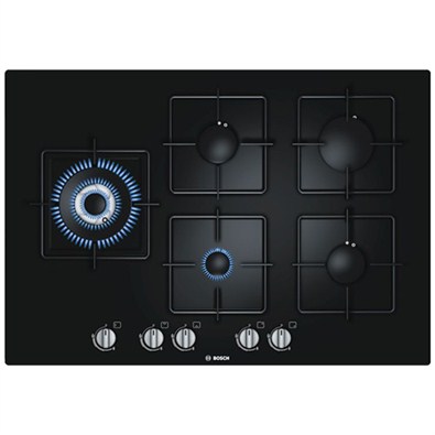 Bosch Black Hard Glass Gas Hob With Integrated Controls(PPS816B1TI)