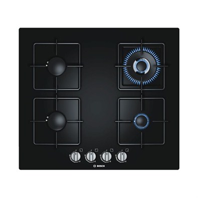 Bosch Black Hard Glass Gas Hob  (PPH616B1TI)