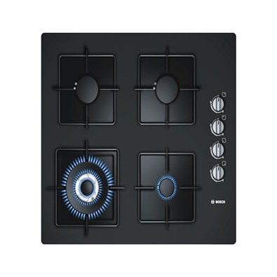 Bosch Black Hard Glass Gas Hob With Integrated Controls (POH616B1TI)