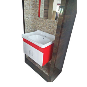 Wall Mounted 2g Full Set Wash Basin with Cabinet