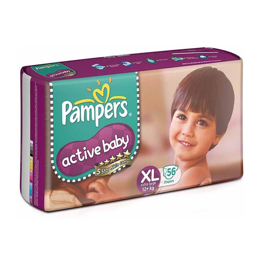 Pampers Active Baby Extra Large Size Diapers (56 Count)