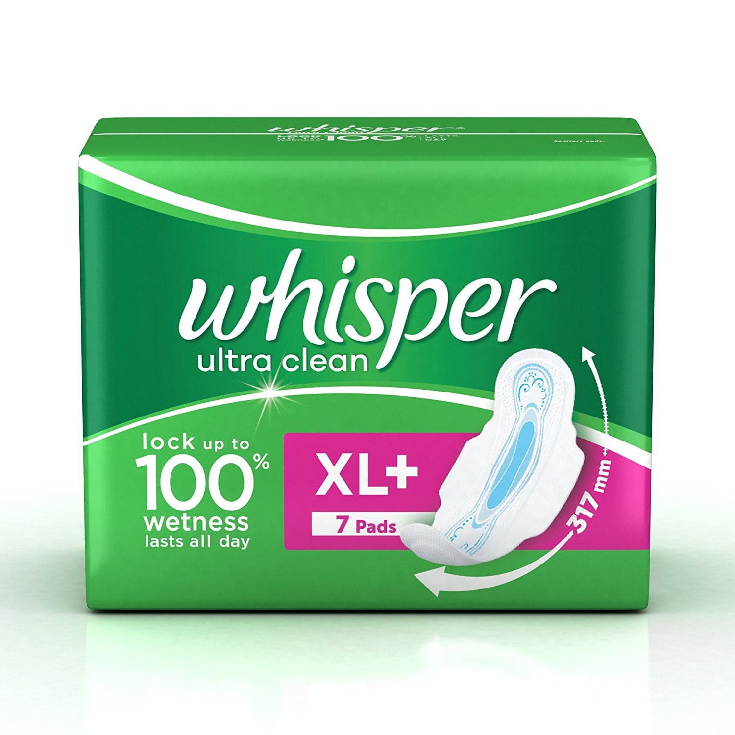 Whisper Ultra Sanitary Pads XL Plus wings (7 Count)