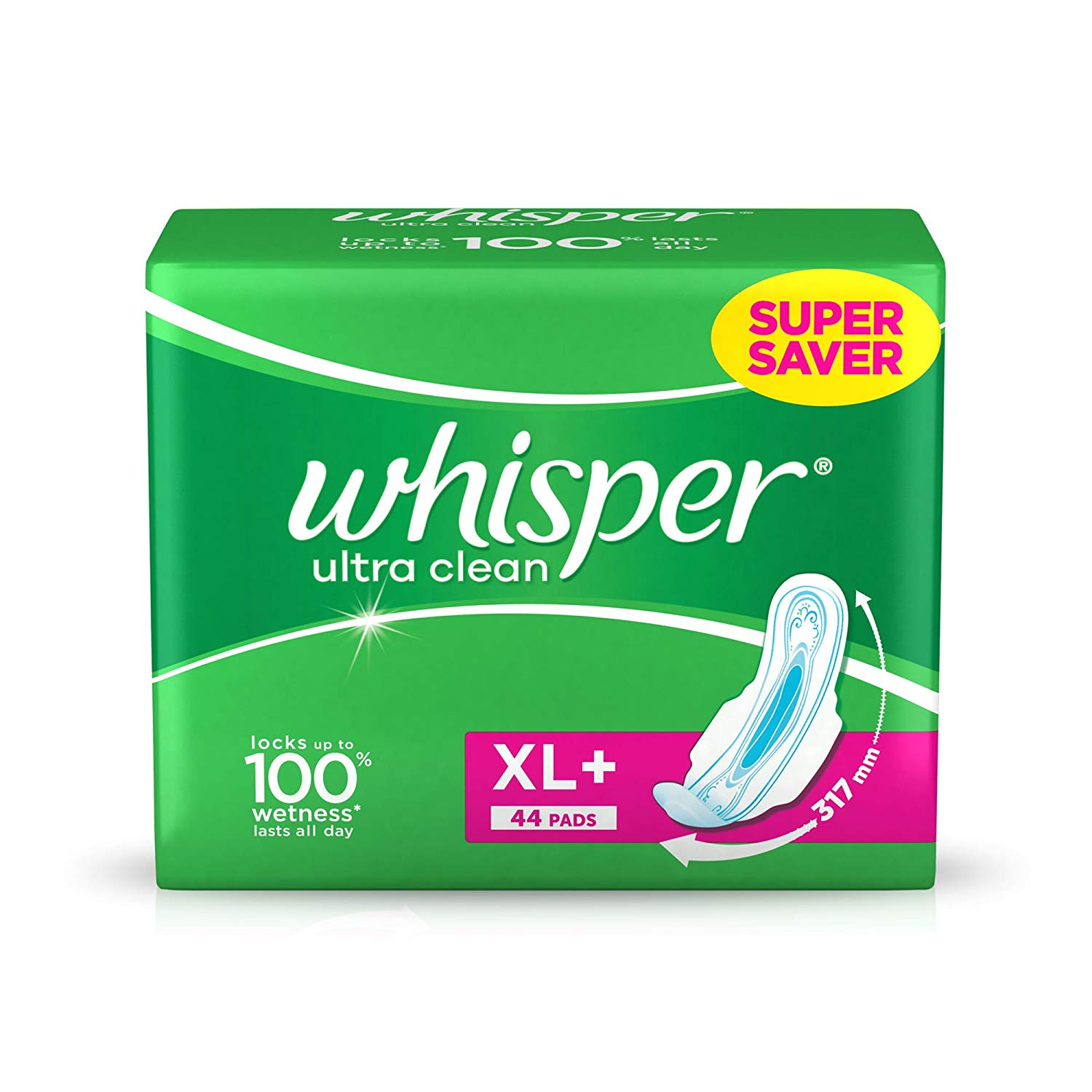 Whisper Ultra Plus Sanitary Pads XL Plus (44 Count)