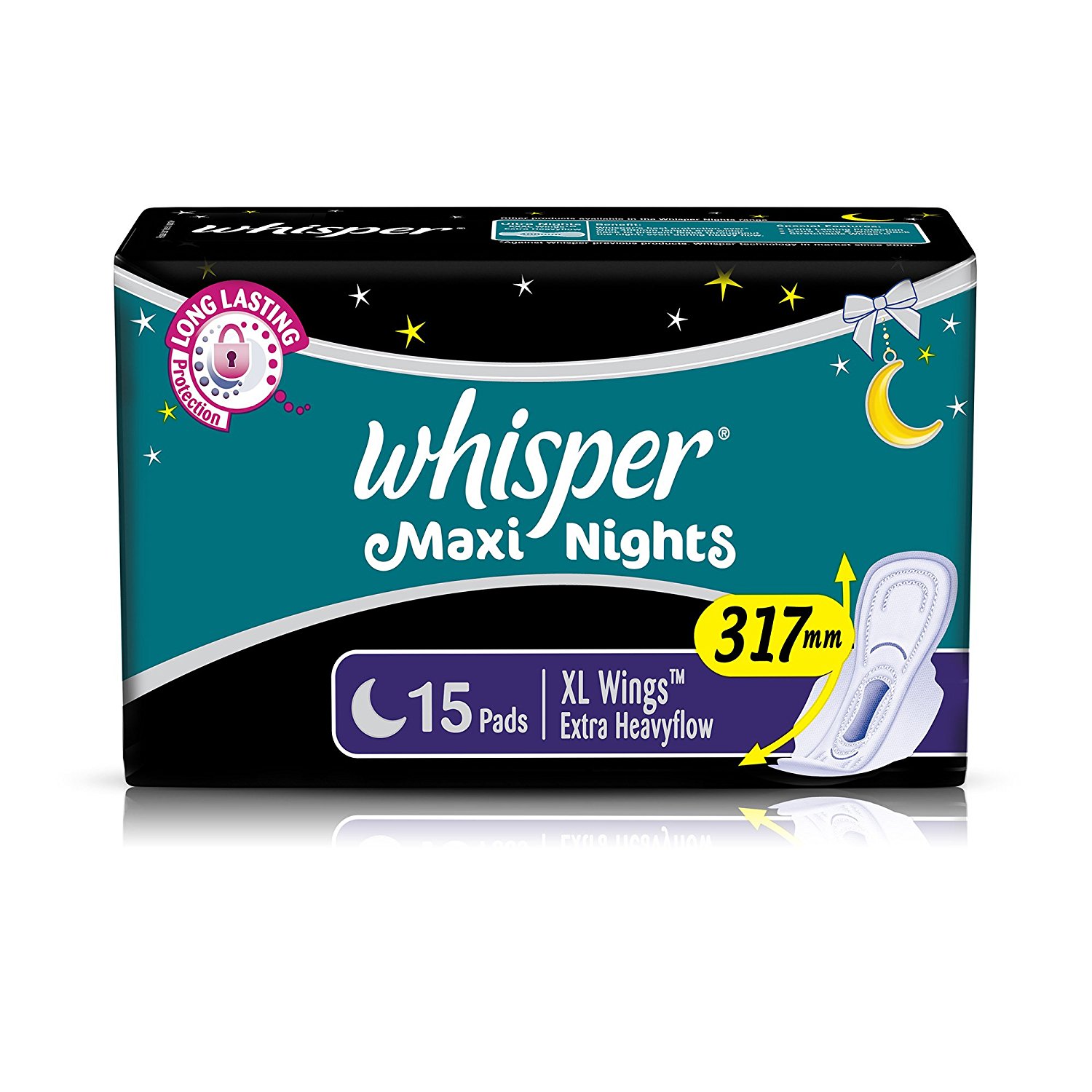 Whisper Maxi Over Night Sanitary Pads 15 no's