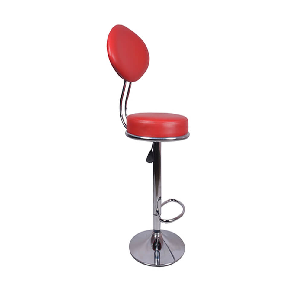 VJ Interior Ovalado Metal Bar Stool Red 15 x 15 x 9 Inch VJ-003