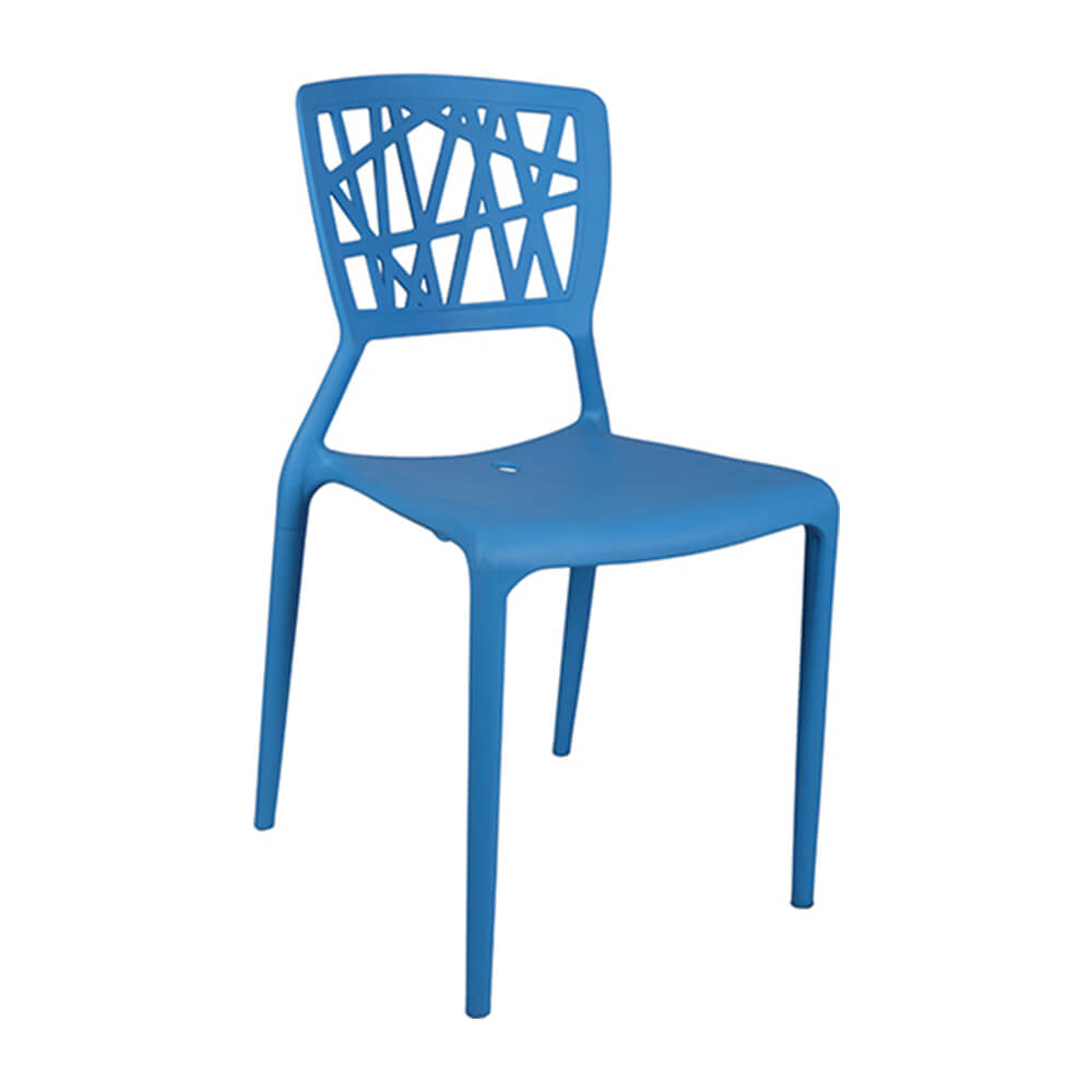 VJ Interior Eliminar Plastic Molded Chair Blue 16 x 17 x 15 Inch VJ-0058