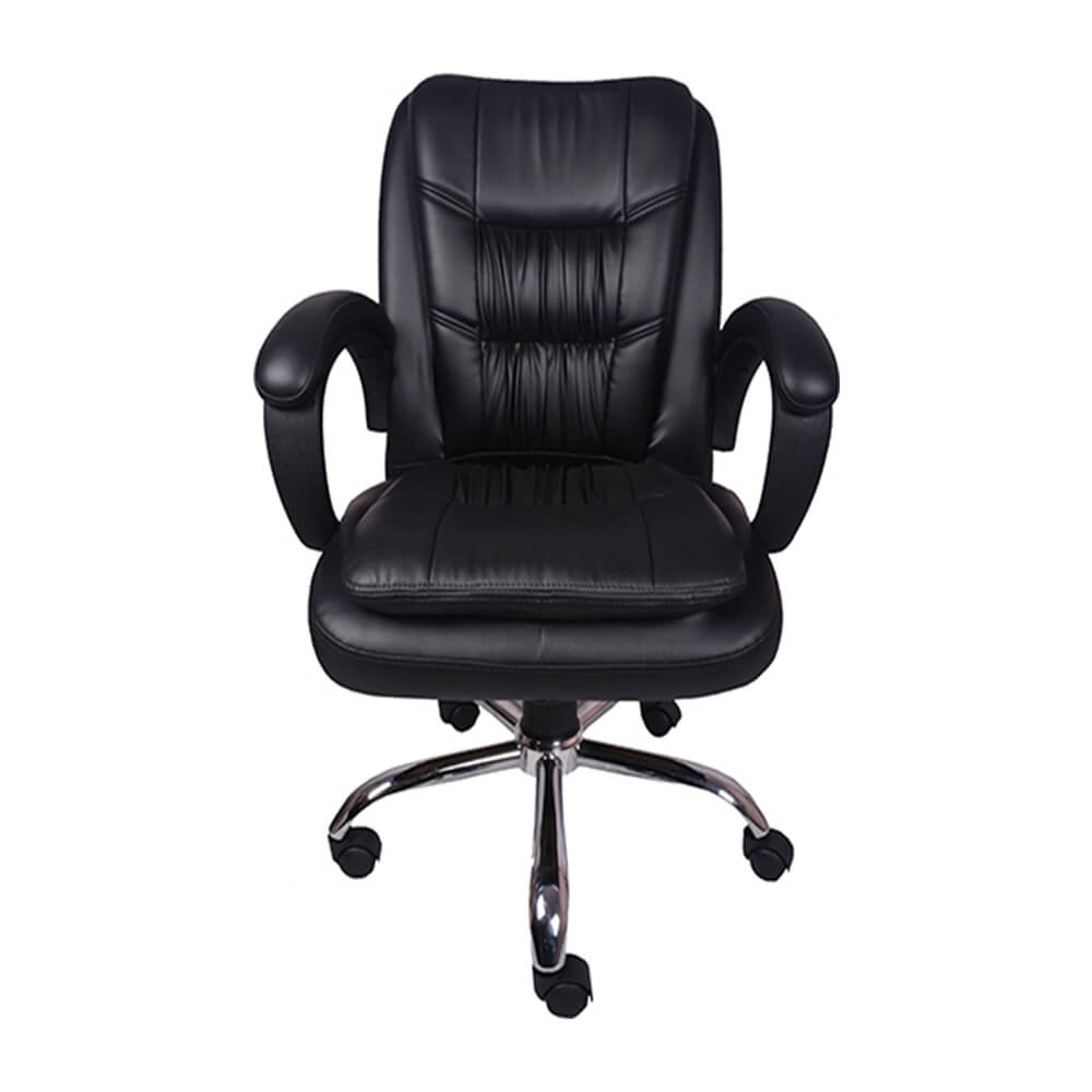 VJ Interior Arrugar Mid Back Chair Black 20 x 21 x 30 Inch VJ-0138