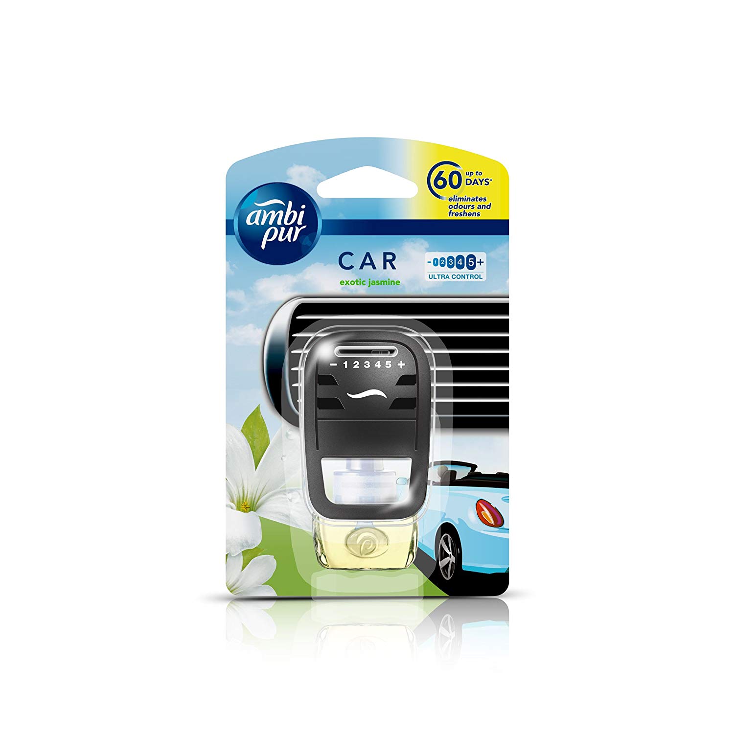 Ambi Pur Exotic Jasmine Car Air Freshener Starter Kit 7.5 ml