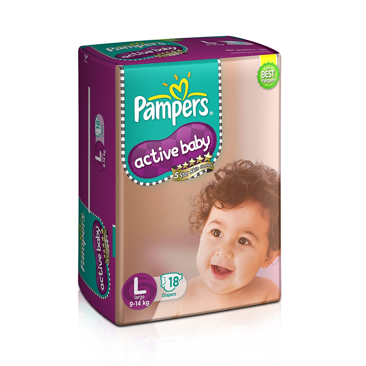 Pampers Active Baby Large Size Diapers (18 Count)