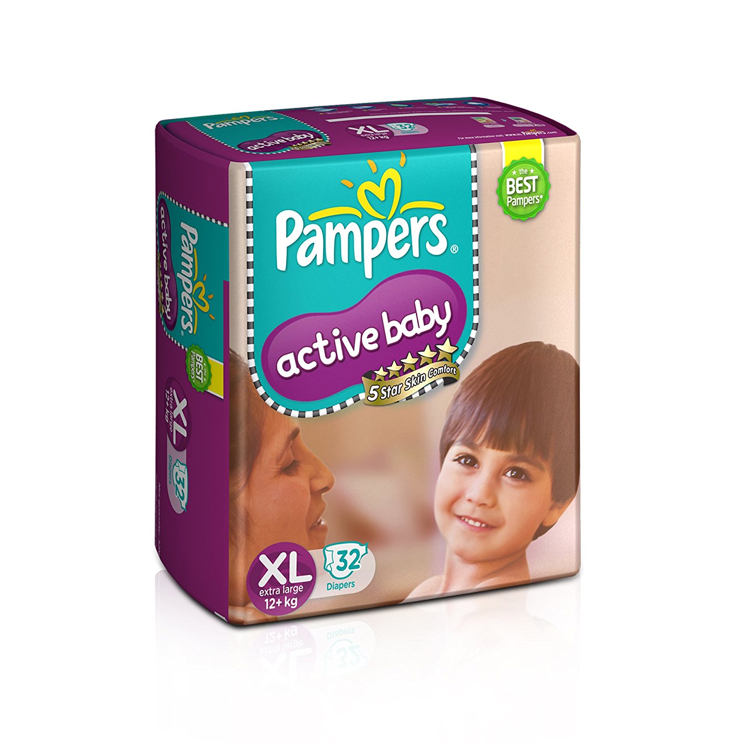 Pampers Active Baby Extra Large Diapers (32Count)
