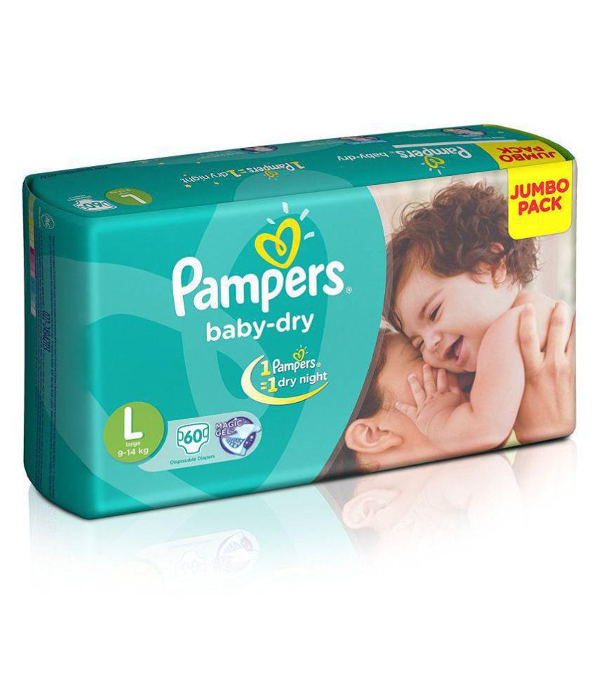 Pampers Baby Dry Large Size Diapers - Jumbo Pack