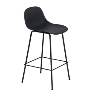 VJ Interior Fiber Bar Stool Black 19 x 21 x 18 to 39 Inch VJ-0249