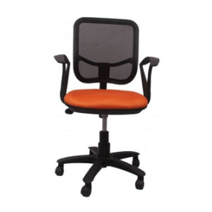 VJ Interior Executive Chair Orange and Black 21 x 23 x 48 Inch VJ-93-VISITOR-LB