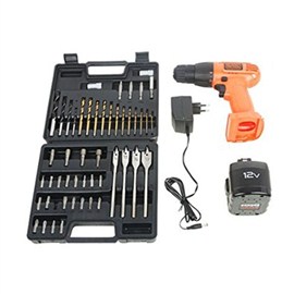 BLACK+DECKER -Cordless Ni-Cd Drill/Driver with 50 Accessories Kitbox (CD121K50)