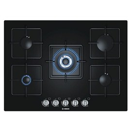 Bosch Black Hard Glass Gas Hob With Integrated Controls (PPQ716B1TI)