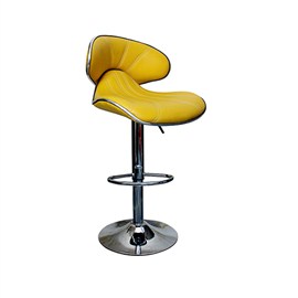 VJ Interior Cushioned Bar Stool Yellow 17 x 18 x 42 Inch VJ-385