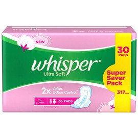 Whisper Ultra Soft Sanitary Pads XL (30 Count)