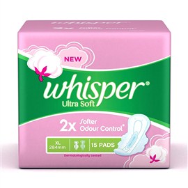 Whisper Ultra Soft Sanitary Pads XL (15 Count)