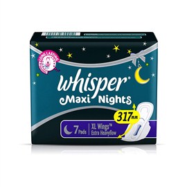 Whisper Maxi Over Night Sanitary Pads 7 no's