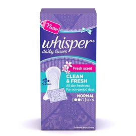 Whisper Clean and Fresh Daily Liners - 20 Count