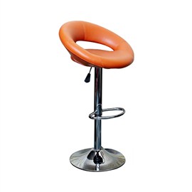 VJ Interior Cushioned Bar Stool Orange 19 x 21 x 39 Inch VJ-376