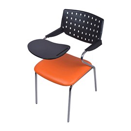 VJ Interior Alumnos Writing Chair Orange and Black 17 x 18 x 11 Inch VJ-0024