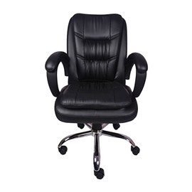 VJ Interior Arrugar Mid Back Chair Black 20 x 21 x 30 Inch VJ-0138