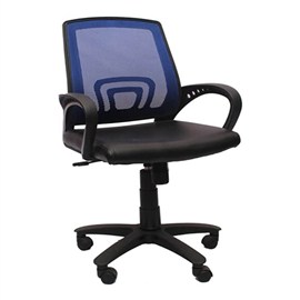VJ Interior Visitor Chair Blue and Black 18 x 17 x 37 Inch VJ-157-VISITOR-LB
