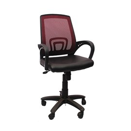 VJ Interior Visitor Chair Red and Black 18 x 17 x 37 Inch VJ-165-VISITOR-LB