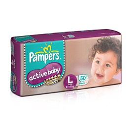 Pampers Active Baby Large Size Diaper (50 Count)