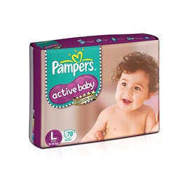 Pampers Active Baby Large Size Diapers (78 Count)