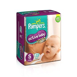 Pampers Active Baby Small Size Diapers (22Count)