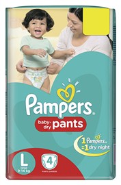 Pampers Large Size Diapers (4 Count)